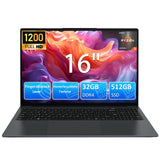16 inch laptop met verlicht toetsenbord, 1920 x 1200 FHD IPS-display, 32 GB RAM, 512 GB SSD, AMD Ryzen3 3250U, 1MP webcam, wifi, BT, HDMI, USB, Type-C, vingerafdruk, numpad, voor business en