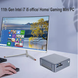 Mini PC Computer Inter i7 1165G7 Windows 11 Pro, Wifi6 BT5.2 64GB DDR4 1TB NVMe Thunderbolt 4.0, 6* USB, Mini Computer Barebone PC HTPC 4K HD HDMI DP