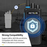 Retevis P1 Digitale Walkie Talkie, Portofoon Professionele, Superheterodyne Relais, 260 uur Opname, Zenden Onderbreken, 2500mAh Walkie Talkie Lange Afstand voor Bosredding (Zwart, 1 Stuks)