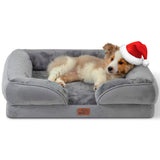 Bedsure Orthopedisch Hondenbed Ergonomische Hondenbank - 71x58 Cm Hondenbank Met Eivormig Kratschuim Voor Kleine Honden, Wasbare Antislip Hondenbedden, Grijs