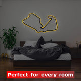 Houten sculptuur decoratie met LED - racebaan Silverstone GP Circuit, 3D nachtlampje, 92 cm, cadeau, wanddecoratie voor fans van autoraces, cadeau voor verzamelaars, zwart