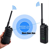 Retevis RT86 Walkie Talkie voor Lange Afstanden, Walkietalkie voor Zwaar Gebruik met Luidsprekermic, 2600mAh Draagbare Bidirectionele Radio, Draadloze Kloon Noodradio voor Productie(Zwart, 2Stuks)