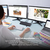 Belkin DisplayLink-dockingstation voor 3 monitoren, meerpoorts USB hub met 3x HDMI, 2x DisplayPort, drie 4K-displays met 85 W PD, Gigabit Ethernet, 3,5 mm (microfoon/luidspreker), 1x USB-C en 5x USB-A