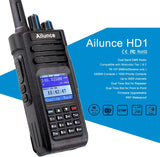 Retevis Ailunce HD1 10W DMR amateurradio, GPS, dual-band, digitale tweewegradio, type-C 3200mAh batterij, IP67 waterdicht, 16 toetsen DTMF, compatibel met hamradio (1 stuks, zwart)