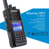 Retevis Ailunce HD1 10W DMR amateurradio, GPS, dual-band, digitale tweewegradio, type-C 3200mAh batterij, IP67 waterdicht, 16 toetsen DTMF, compatibel met hamradio (1 stuks, zwart)