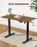 ErGear In hoogte verstelbaar bureau, 100 x 60 cm, in hoogte verstelbaar, elektrisch, ergonomische sta-zitting, tafel, computertafel voor thuiskantoor met 4 geheugenbesturingen, (Espresso)