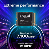 Crucial P310 1TB PCIe Gen4 NVMe M.2 2230 Interne SSD, Tot 7.100 MB/s, Compatibel met Steam Deck, ASUS ROG Ally, MSI Claw & Microsoft Surface, Solid State Drive - CT1000P310SSD2