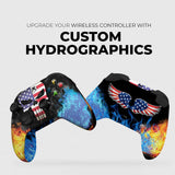 DreamController Americcan Warrior Skull Custom X-box Controller Draadloos compatibel met X-box One/X-box Series X/S Trots aangepast in de VS met permanente HYDRODIP Print (NIET ALLEEN EEN HUID)