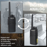 Retevis RT81V digitale walkietalkies, professionele waterdichte bidirectionele radio, groot bereik, 2200 mAh, digitale analoge handheld-radio voor de jacht (zwart, 1 pakket)