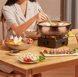 Hete Pot Fornuis, Fonduepannen Chinese Stijl Inductiekookplaat Koperen Hete Pot Soeppan Voor Thuisfamilie Keuken Kookplaat Shabu(32cm)