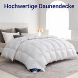 Uniency Donsdekbed 200 x 200 cm, warm 100% katoen, dekbed 200 x 200 cm, dons en veren donsdekbed het hele jaar, veerdekbed, vulgewicht: 1600 g. |Ökotex en RDS