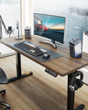 ErGear In hoogte verstelbaar bureau, 100 x 60 cm, in hoogte verstelbaar, elektrisch, ergonomische sta-zitting, tafel, computertafel voor thuiskantoor met 4 geheugenbesturingen, (Espresso)