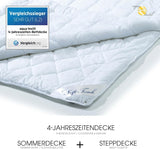 aqua-textil Oeko-Tex 4 seizoenen dekbed 240x260 cm met knopen winter 1800g zomer 1450g thermoregulator