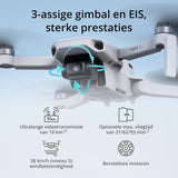 DJI Mini 4K, drone met 4K UHD-volwassenencamera, minder dan 249 g, 3-assige gimbalstabilisatie, 10 km videotransmissie, automatische terugkeer, windbestendig, 31 min vliegtijd, C0, slimme vlucht