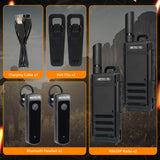 Retevis RB639P Walkie Talkie, PMR446 Two Way Radio met Headset, Type-C, VOX Draagbare Walkie Talkies voor kamperen, autoreizen (zwart, 2 stuks)