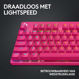 Logitech G PRO X TKL LIGHTSPEED Draadloos gamingtoetsenbord - Roze, Frans AZERTY indeling