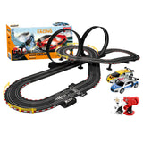 Race Car Track Set Racing Tracks Toy-Electric with 2 Hand Controllers 2 Race Cars 2 Ferris Wheel (360 Degree Rotation) Gift Flexible Toys