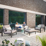 Home Deluxe tuinmeubelen 'RIO' -Maat: L- Afmetingen: 270 x 270 x 200 cm, Inclusief LED -verlichting en gordijnen I Balkon meubilair, Protection solaire, Pergola, terras meubelen, tuinmeubelset