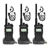 Retevis RT86S Walkie Talkies voor Volwassenen, Lange Afstand Portofoon met Oordopjes, LCD-Scherm 2600mAh USB C, Groepsgesprek, Sterke Penetratie Pro Walkie Talkie voor Productie (Zwart, 3 Stuks)