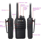 Retevis RT21 walkietalkie lange afstanden handradio met 6-weg aansluiting, draagbare amateurradio, VOX, squelch, oplaadbare 2-weg radio voor veiligheid, bescherming, noodgeval (zwart, 6 stuks)