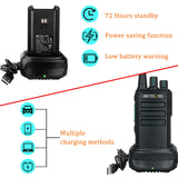 Retevis RB629 Walkie Talkies, PMR446 Licentievrije, Robuuste Walkie Talkie met Draadloze Kloonfunctie VOX, Noodalarm, 16 Kanalen CTCSS/DCS, Oplaadbare Portofoon voor Bouwplaats (10 Stuks, Zwart)