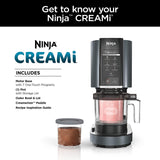 Ninja NC299AMZ CREAMI Ice Cream Maker, voor Gelato, Mix-ins, Milkshakes, Sorbet, Smoothie Bowls & More, 7 One-Touch Programma's, met (1) Pint Container & Deksel, Compact Size, Perfect voor Kinderen