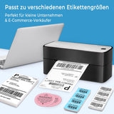 Omezizy Thermische labelprinter 10,2 x 15,2 cm labelprinter voor kleine bedrijven, thermische verzendlabelmaker, compatibel met UPS, USPS, FedEx, Shopify, Ebay Work with Windows, Mac