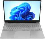 Ultradunne Laptop voor Windows 11, 15,6 Inch FHD IPS-scherm, Quad-core, 16 GB RAM 256 GB ROM, Laptop met Toetsenbord Dat Kan Worden Ontgrendeld met Vingerafdruk en met