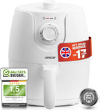 Linsar - Airfryer klein - 1.8L - Airfryer met timer en warmhoudfunctie - Temperatuur instelbaar - Energiezuiniger en sneller dan ovens - 1200 Watt - Klein (wit)