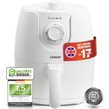 Linsar - Airfryer klein - 1.8L - Airfryer met timer en warmhoudfunctie - Temperatuur instelbaar - Energiezuiniger en sneller dan ovens - 1200 Watt - Klein (wit)