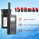 Retevis RB628 Walkie Talkie, Oplaadbare Portofoon met Oortje, PMR446 Licentievrije 16 Kanalen, 1500mAh, VOX, LCD-Scherm, CTCSS/DCS, Draagbare Walkie Talkie voor Restaurant (4 Stuks, Zwart)
