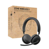 Logitech Zone Wireless 2 Premium ruisonderdrukkende headset met hybride ANC, Bluetooth, USB-C, USB-A, gecertificeerd voor Zoom, Google Meet, Google Voice, Fast Pair, grafiet