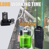 Retevis RT1 Walkie Talkie Long Range, 10km Lange Afstandsradio met Headset, Draagbare Radio met 3000mAh 1750Hz, Professionele Walky Talky voor Beveiliging, Bouwplaats (Zwart, 2 Stuks)