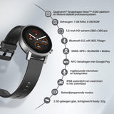 Ticwatch E3 Smartwatch voor heren Draag OS van Google met Qualcomm Snapdragon Wear 4100+ Dual System Platform Google Pay GPS Hartslagmeting Stressmanagement Compatibel met iOS en Android