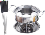 precauti Fondueset, roestvrij staal, fonduepan vleesfondue, multifunctionele kaas, ijs, chocolade, smeltpoes, fondueset keukenaccessoires, 10 stuks