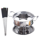 precauti Fondueset, roestvrij staal, fonduepan vleesfondue, multifunctionele kaas, ijs, chocolade, smeltpoes, fondueset keukenaccessoires, 10 stuks