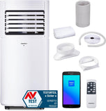 MEDION P701 Slimme mobiele airconditioner met luchtafvoerslang (incl. raamafdichting, 3in1, tot 25 vierkante meter, 7.000 BTU, koelen, ontvochtigen, ventileren, app- en stembediening, slaapstand, stof