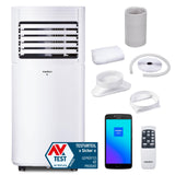 MEDION P701 Slimme mobiele airconditioner met luchtafvoerslang (incl. raamafdichting, 3in1, tot 25 vierkante meter, 7.000 BTU, koelen, ontvochtigen, ventileren, app- en stembediening, slaapstand, stof