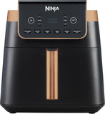 Ninja Airfryer MAX PRO, 6.2L, Gebruikt Geen Olie, Grote Vierkante Enkele Lade, Braden, Bakken, Airfryen, Gezinsformaat, Antiaanbaklaag, Vaatwasmachinebestendig Mandje en Crisperplaat, AF180EUCP