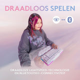 Logitech G 715 draadloos toetsenbord met LIGHTSYNC RGB-verlichting, LIGHTSPEED, tactiele schakelaars (GX-bruin) en polssteun, pc/Mac - wit