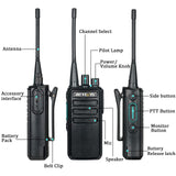 Retevis RB629 Walkie Talkies, PMR446 Licentievrije, Robuuste Walkie Talkie met Draadloze Kloonfunctie VOX, Noodalarm, 16 Kanalen CTCSS/DCS, Oplaadbare Portofoon voor Bouwplaats (10 Stuks, Zwart)