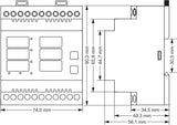 Tense Elektronik EM-250DIN inbouwmeter multimeter voor het meten van stroom (2A-250A), spanning en frequentie in 3-fasige netwerken - DIN-rail rail digitaal grijs, zwart, rood