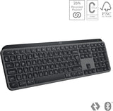 Logitech MX Keys S draadloos toetsenbord, laag profiel, precies en stil typen, programmeerbaar, verlicht, Bluetooth, oplaadbaar, voor Windows PC/Linux/Chrome/Mac - Grafiet, Belgisch QWERTY indeling