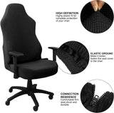 Rekbare gamestoelhoezen, ergonomische hoezen voor kantoorcomputer gamestoelen, rekbare verstelbare racestoelhoes, wasbare antislip bureaustoelbeschermer met armleuninghoes (zwart)