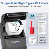 CLABEL Bluetooth labelprinter zelfklevend: 221B mini thermo-labelapparaat draagbaar barcode-labelprinter compatibel met iOS en Android labelprinter voor adres thuis kantoor(Grijs+Zwart)