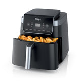 Ninja Air Fryer Pro XL 6-in-1 met 6,5 QT-capaciteit, max knapperig, luchtbakken, luchtbraden, bakken, opwarmen, drogen, Max Crisp-technologie met 450F, anti-aanbakmand en knapperige plaat, grijs,