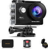 Apexcam 4K Action Cam 20MP WiFi Sports Camera Ultra HD onderwatercamera, 40m 170° groothoek, 2.4G, afstandsbediening, timelapse, 2x1050mAh batterijen, 2,0-inch LCD-scherm en andere