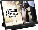 ASUS Zenscreen MB166C - 15,6-inch FHD-laptopmonitor - Telewerken of gamen - Voeding en weergave via USB Type-C - IPS-paneel - 1920x1080-250cd/m² - Blauwlichtfilters - Flikkervrij, zwart