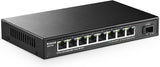MokerLink 8-poorts 2.5G Ethernet Switch met 10G SFP, 8 x 2.5G Base-T-poorten compatibel met 10/100/1000 Mbps, metalen onbeheerde ventilatorloze netwerkswitch