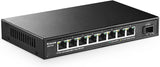 MokerLink 8-poorts 2.5G Ethernet Switch met 10G SFP, 8 x 2.5G Base-T-poorten compatibel met 10/100/1000 Mbps, metalen onbeheerde ventilatorloze netwerkswitch